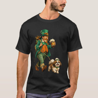 St. Patricks Tag Leprechaun mit Bier Gehen T-Shirt