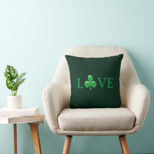 St. Patricks Tag Liebe Grüne Kleeblatt Shamrock Kissen