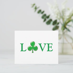 St. Patricks Tag Liebe Grüne Kleeblatt Shamrock Postkarte