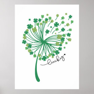 St. Patricks Tag Löwenzahn Glückspilz Poster
