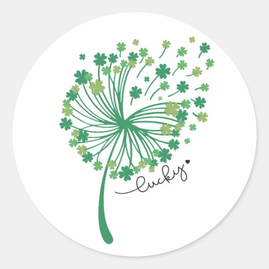 St. Patricks Tag Löwenzahn Glückspilz Runder Aufkleber (Vorderseite)