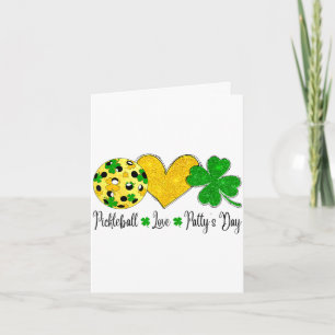 St. Patricks Tag Pickleball Shamrocks Frieden Lieb Karte