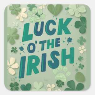 St. Patricks Tag Quadratischer Aufkleber