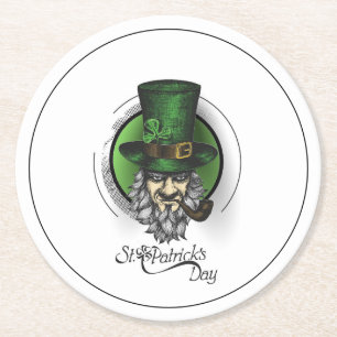 St. Patricks Tag Runder Pappuntersetzer