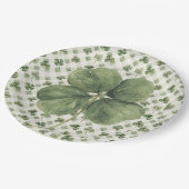 St. Patricks Tag Vierblattklee Pappteller (Schrägansicht)