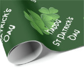 St Patricks Tagesgrün Kleeblatt Geschenkpapier (Rolleneckpunkt)