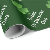 St Patricks Tagesgrün Kleeblatt Geschenkpapier (Rolleneckpunkt)