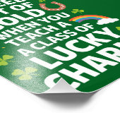 St Patricks Teacher Lucky Charm Clover Irish Fotodruck (Ecke)