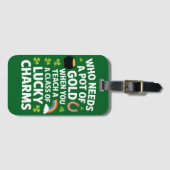 St Patricks Teacher Lucky Charm Clover Irish Gepäckanhänger (Vorderseite (Horizontal))