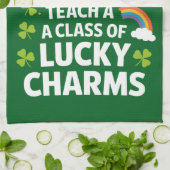 St Patricks Teacher Lucky Charm Clover Irish Geschirrtuch (Gefaltet)