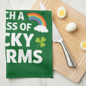 St Patricks Teacher Lucky Charm Clover Irish Geschirrtuch (Viertel Falte)
