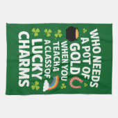 St Patricks Teacher Lucky Charm Clover Irish Geschirrtuch (Horizontal)