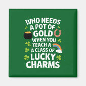 St Patricks Teacher Lucky Charm Clover Irish Magnet (Vorne)