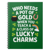 St Patricks Teacher Lucky Charm Clover Irish Notizblock (Vorderseite)