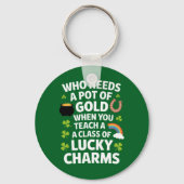 St Patricks Teacher Lucky Charm Clover Irish Schlüsselanhänger (Vorderseite)