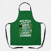 St Patricks Teacher Lucky Charm Clover Irish Schürze (Vorderseite)
