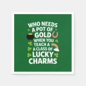 St Patricks Teacher Lucky Charm Clover Irish Serviette (Vorderseite)