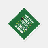 St Patricks Teacher Lucky Charm Clover Irish Serviette (Ecke)