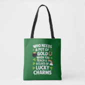 St Patricks Teacher Lucky Charm Clover Irish Tasche (Vorderseite)