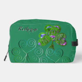 St. Patrick's Teal Shamrocks Print Cut Sew Bag Waschbeutel (Rückseite)