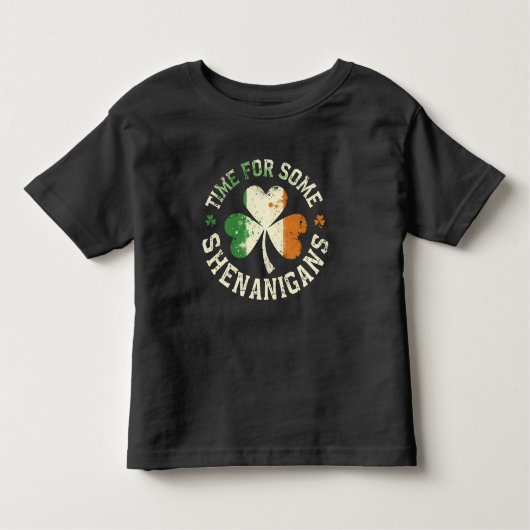 St. Patrick's Time for some Shenanigans Clover Fun Kleinkind T-shirt (Vorderseite)