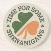 St. Patrick's Time for some Shenanigans Clover Getränkeuntersetzer (Vorne)