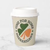 St. Patrick's Time for some Shenanigans Clover Pappbecher (Vorderseite)