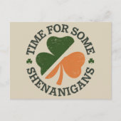 St. Patrick's Time for some Shenanigans Clover Postkarte (Vorderseite)