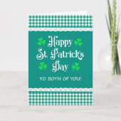 St Patrick's To You Kleeblatts Green Karos Karte (Vorderseite)