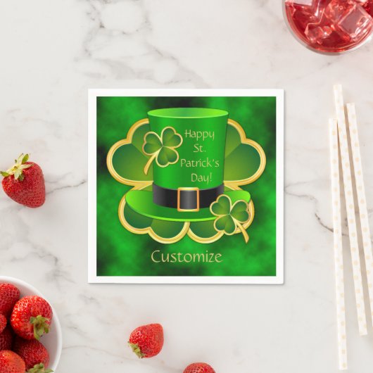 St. Patrick's Top Hat & Kleeblatts Napkins Serviette (Beispiel)