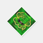 St. Patrick's Top Hat & Kleeblatts Napkins Serviette (Ecke)