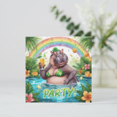 St. Patrick's Tropical Pool Party-Einladung  Einladung (Stehend Vorderseite)