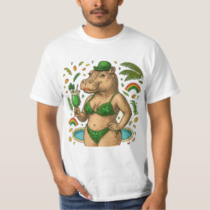 St. Patricks Tropical Pool Party für Nilpferdliebh T-Shirt