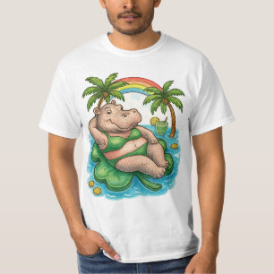 St. Patricks Tropical Pool Party für Nilpferdliebh T-Shirt