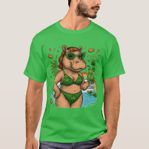 St. Patricks Tropical Pool Party für Nilpferdliebh T-Shirt