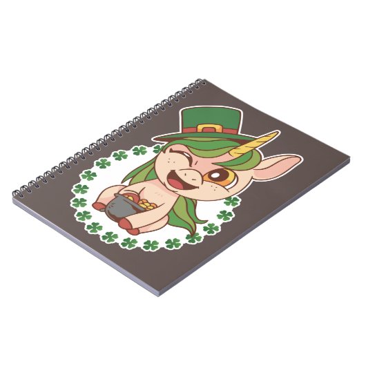 St Patricks Unicorn Notizblock (Linke Seite)
