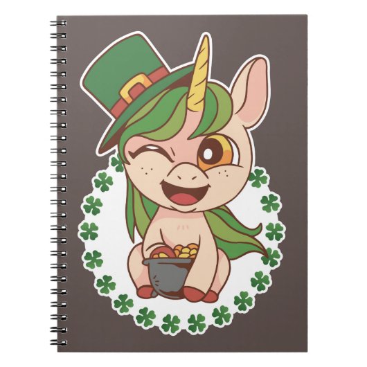 St Patricks Unicorn Notizblock (Vorderseite)