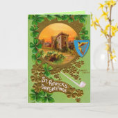 St. Patricks Vintage greeting card Karte (Gelbe Blume)