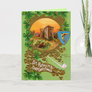 St. Patricks Vintage greeting card Karte