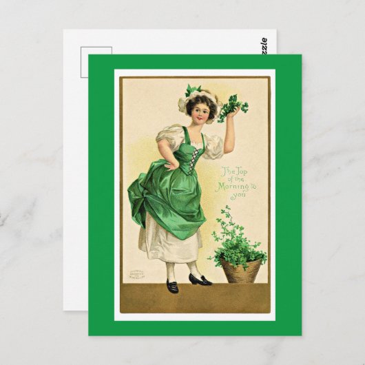 St. Patrick's Vintage Poster Postkarte (Vorne/Hinten)