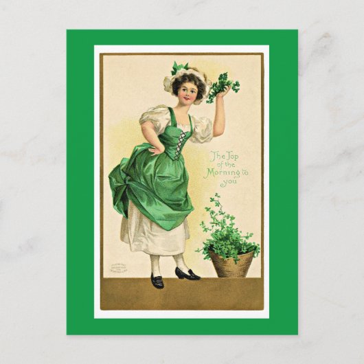 St. Patrick's Vintage Poster Postkarte (Vorderseite)