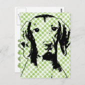St Patricks - Vizsla Silhouette - Reagan Postkarte (Vorne/Hinten)