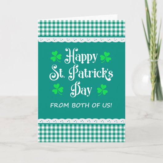 St Patrick's von beiden US Kleeblatt Green Karos Karte (Vorderseite)