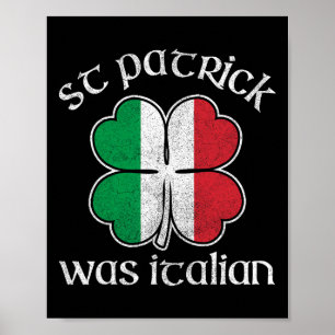 St Patricks war ein italienisches Flaggen-Shirt, S Poster