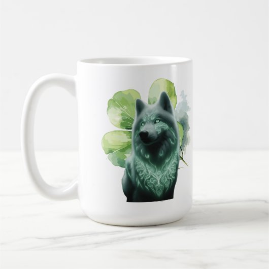 St. Patrick's Wolf Spirit Tasse ☘️ 🐺 (Links)