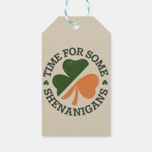St. Patricks Zeit für einige Schabernack Kleeblatt Geschenkanhänger