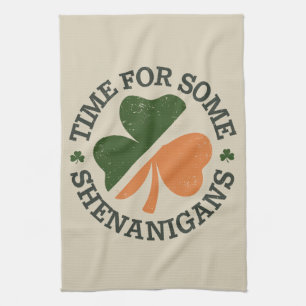 St. Patricks Zeit für einige Schabernack Kleeblatt Geschirrtuch
