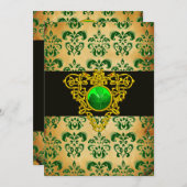 ST. PATRICKS ZELLTIKHERZEN-grünes Damaskus-Pergame Einladung (Vorne/Hinten)