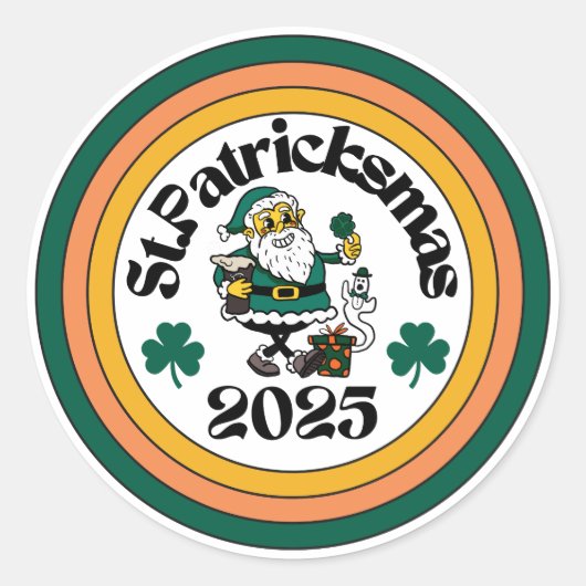 St.Patricksmas Circle 2025 Runder Aufkleber (Vorderseite)