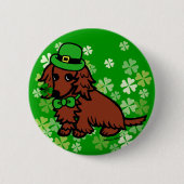 St- PatricktagesDackel-Cartoon Button (Vorderseite)